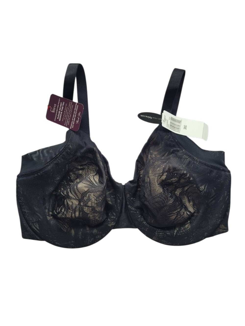 PARAMOUR Black Jessamine Full Figure Minimizer Bra Size 38G